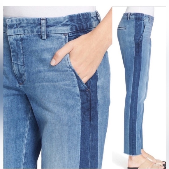 Vince sunset blvd tuxedo stripe skinny straight jeans size 25 - Picture 10 of 13